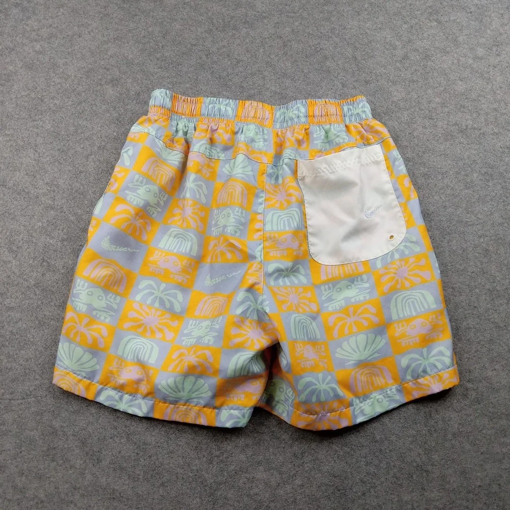 Nike Swim Trunks Shorts Mens Medium Tropical Check‎ Lined Multicolor DR9845-739